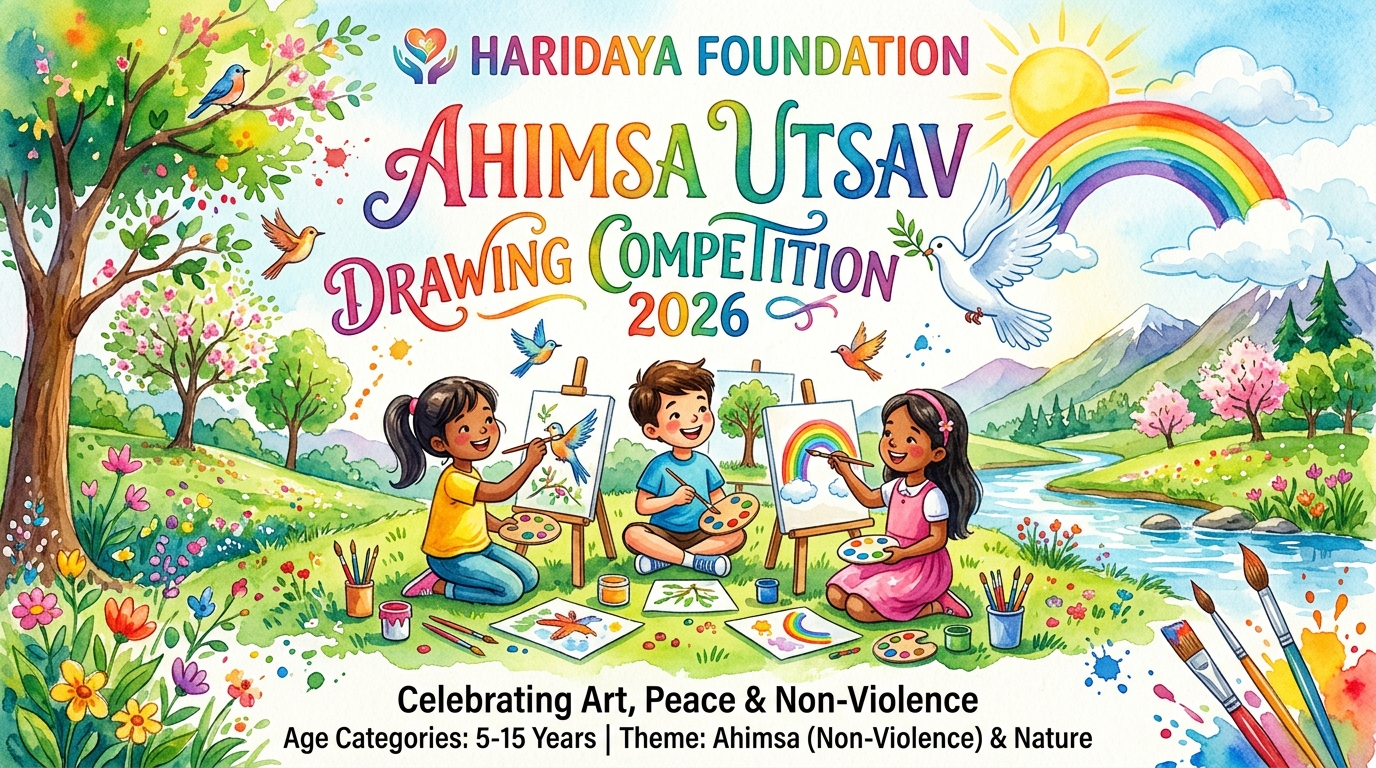 Haridaya Foundation Ahimsa Utsav Drawing Competition 2026 Hero Banner